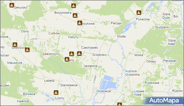 mapa Grodzisko gmina Żytno, Grodzisko gmina Żytno na mapie Targeo