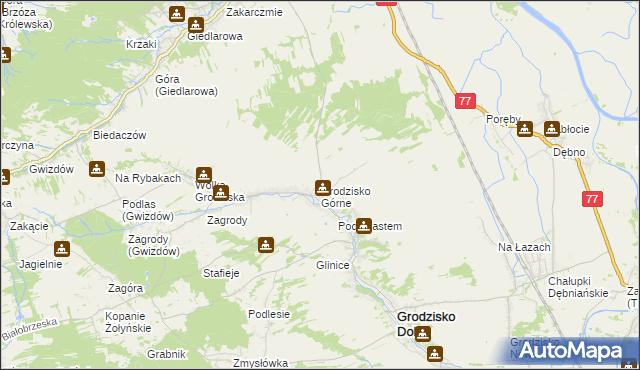 mapa Grodzisko Górne, Grodzisko Górne na mapie Targeo