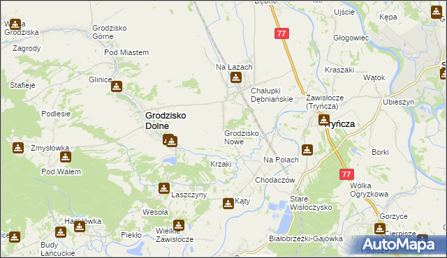 mapa Grodzisko Nowe, Grodzisko Nowe na mapie Targeo