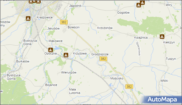 mapa Grodziszcze gmina Świdnica, Grodziszcze gmina Świdnica na mapie Targeo