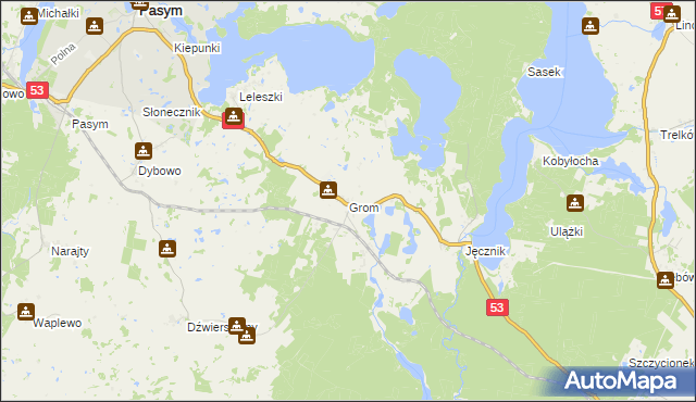mapa Grom, Grom na mapie Targeo