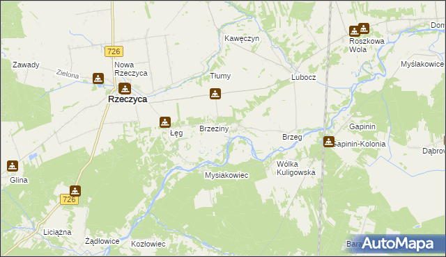 mapa Grotowice gmina Rzeczyca, Grotowice gmina Rzeczyca na mapie Targeo