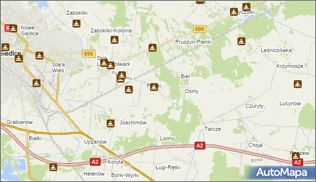 mapa Grubale, Grubale na mapie Targeo