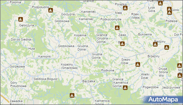 mapa Grudna Górna, Grudna Górna na mapie Targeo