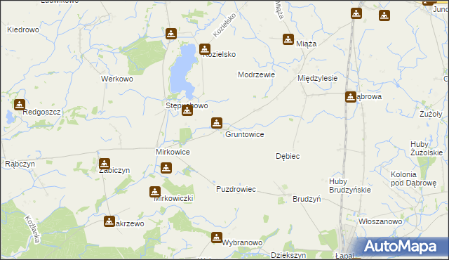 mapa Gruntowice, Gruntowice na mapie Targeo