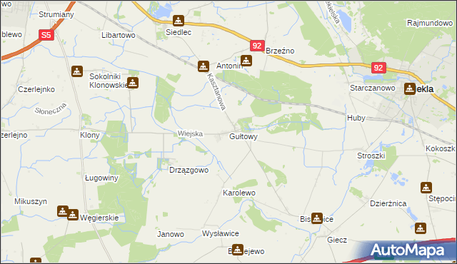mapa Gułtowy, Gułtowy na mapie Targeo