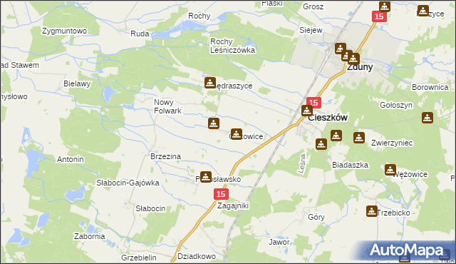 mapa Guzowice, Guzowice na mapie Targeo