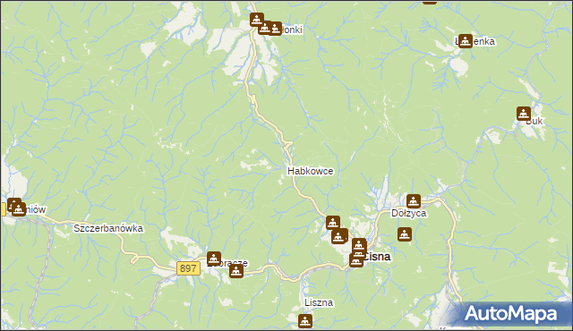 mapa Habkowce, Habkowce na mapie Targeo