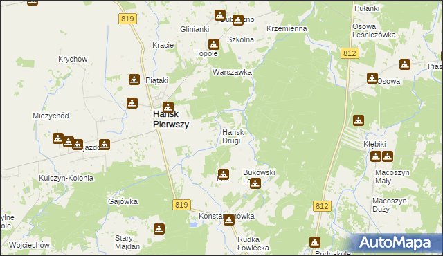 mapa Hańsk Drugi, Hańsk Drugi na mapie Targeo