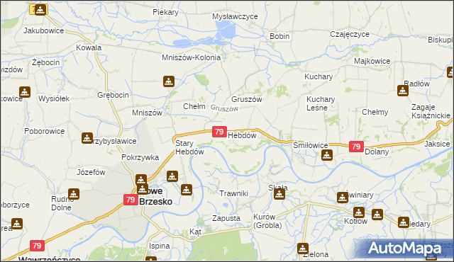 mapa Hebdów, Hebdów na mapie Targeo