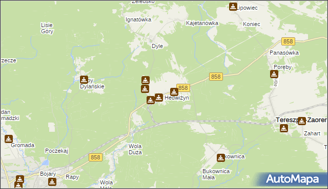 mapa Hedwiżyn, Hedwiżyn na mapie Targeo