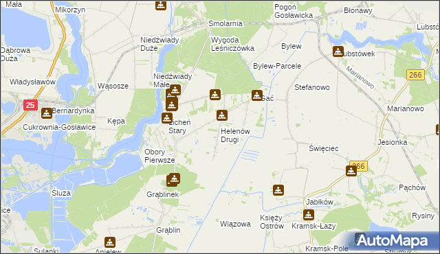 mapa Helenów Drugi gmina Kramsk, Helenów Drugi gmina Kramsk na mapie Targeo