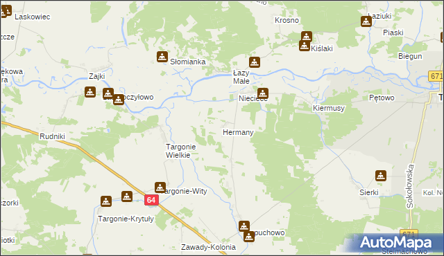 mapa Hermany, Hermany na mapie Targeo