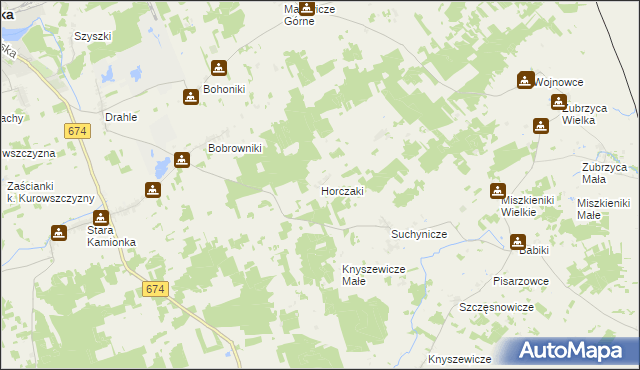 mapa Horczaki, Horczaki na mapie Targeo