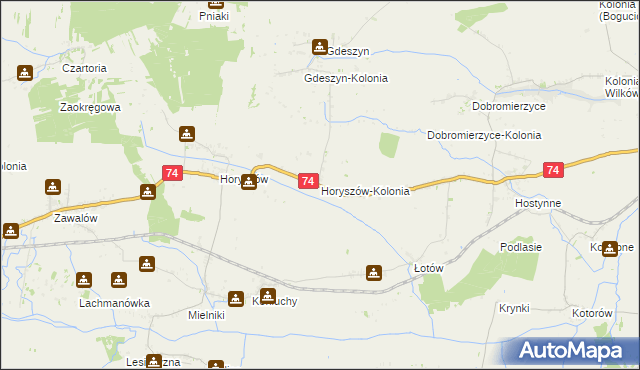 mapa Horyszów-Kolonia, Horyszów-Kolonia na mapie Targeo