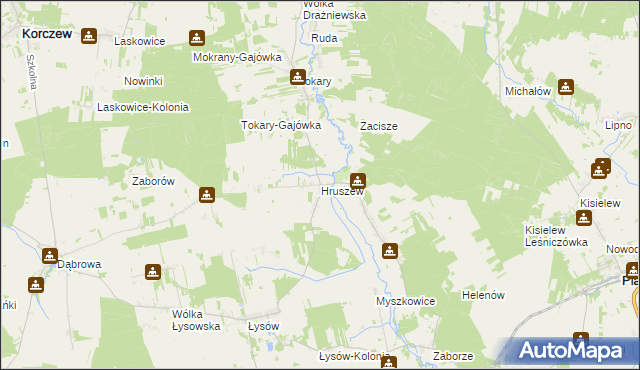 mapa Hruszew, Hruszew na mapie Targeo