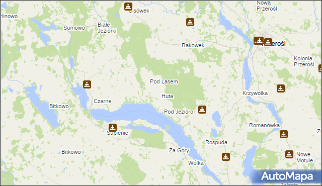 mapa Huta gmina Filipów, Huta gmina Filipów na mapie Targeo