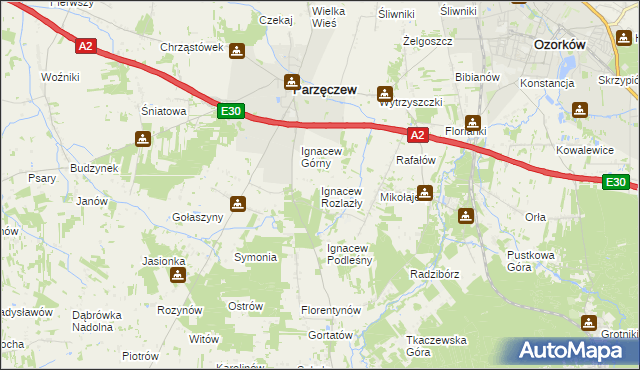 mapa Ignacew Rozlazły, Ignacew Rozlazły na mapie Targeo