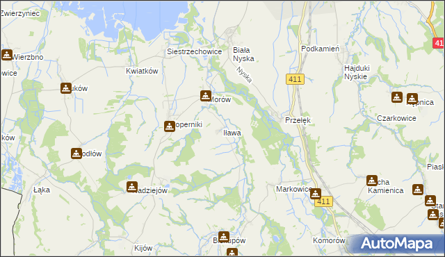 mapa Iława gmina Nysa, Iława gmina Nysa na mapie Targeo