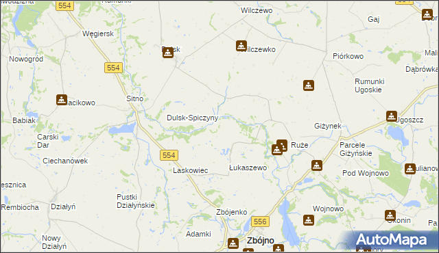 mapa Imbirkowo, Imbirkowo na mapie Targeo