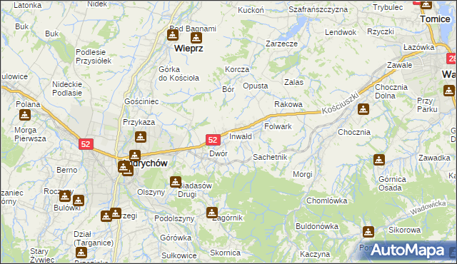 mapa Inwałd, Inwałd na mapie Targeo
