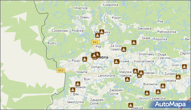 mapa Istebna, Istebna na mapie Targeo