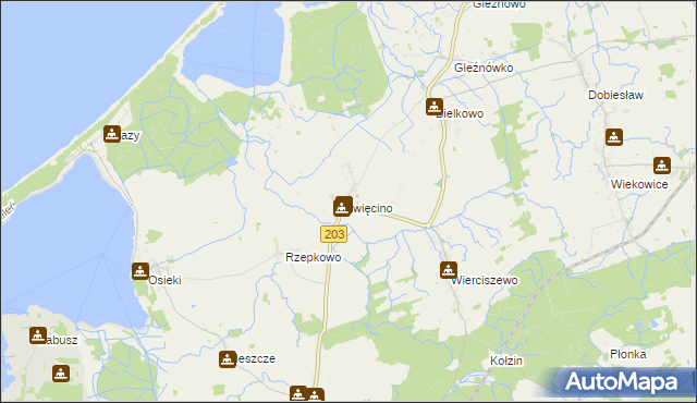 mapa Iwięcino, Iwięcino na mapie Targeo