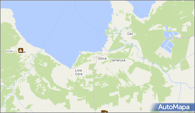 mapa Izbica gmina Główczyce, Izbica gmina Główczyce na mapie Targeo