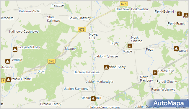 mapa Jabłoń-Rykacze, Jabłoń-Rykacze na mapie Targeo