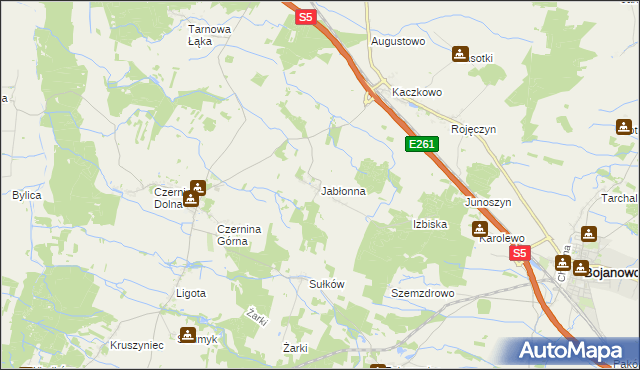 mapa Jabłonna gmina Rydzyna, Jabłonna gmina Rydzyna na mapie Targeo