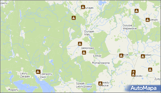 mapa Jabłonowo gmina Kowale Oleckie, Jabłonowo gmina Kowale Oleckie na mapie Targeo
