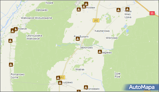 mapa Jabłonowo gmina Ujście, Jabłonowo gmina Ujście na mapie Targeo