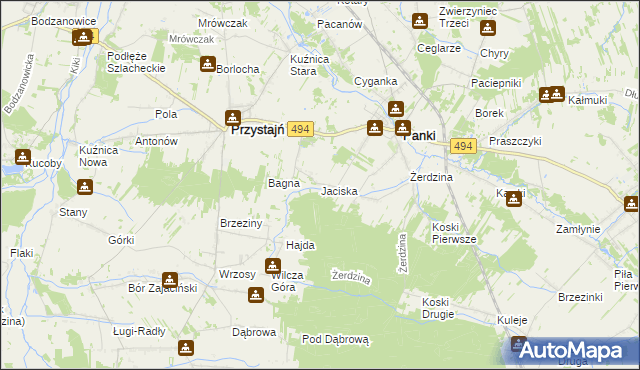 mapa Jaciska, Jaciska na mapie Targeo