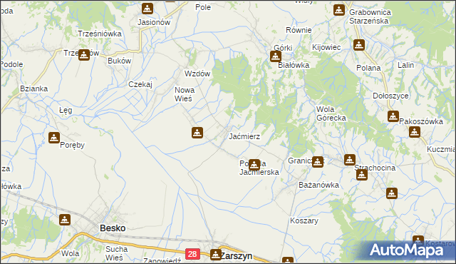 mapa Jaćmierz, Jaćmierz na mapie Targeo