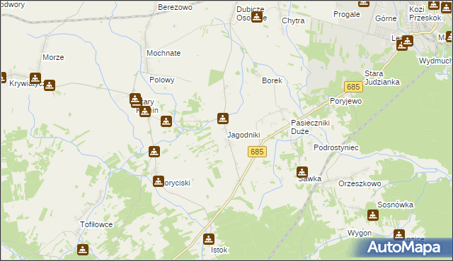 mapa Jagodniki, Jagodniki na mapie Targeo