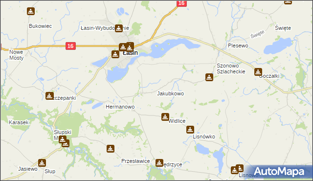 mapa Jakubkowo gmina Łasin, Jakubkowo gmina Łasin na mapie Targeo