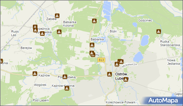 mapa Jamy gmina Ostrów Lubelski, Jamy gmina Ostrów Lubelski na mapie Targeo