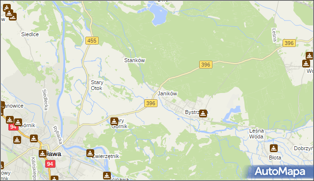 mapa Janików gmina Oława, Janików gmina Oława na mapie Targeo