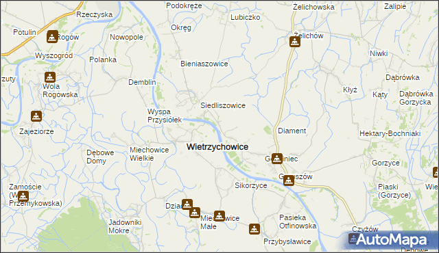 mapa Janikowice gmina Żabno, Janikowice gmina Żabno na mapie Targeo