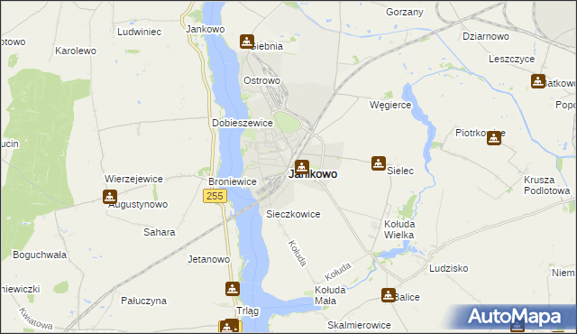 mapa Janikowo powiat inowrocławski, Janikowo powiat inowrocławski na mapie Targeo