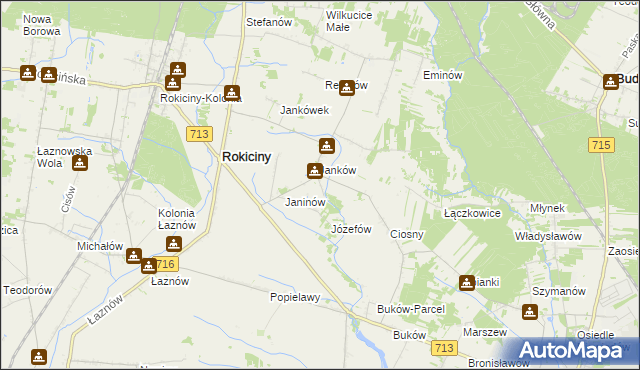 mapa Janków Trzeci gmina Rokiciny, Janków Trzeci gmina Rokiciny na mapie Targeo