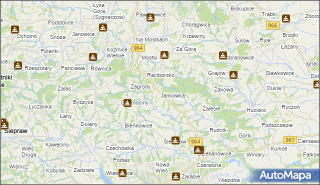 mapa Jankówka gmina Wieliczka, Jankówka gmina Wieliczka na mapie Targeo