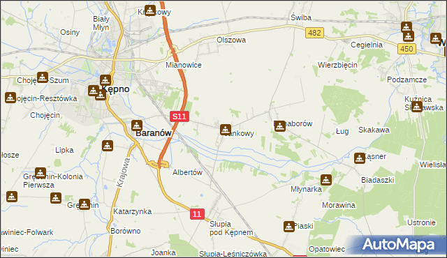 mapa Jankowy, Jankowy na mapie Targeo