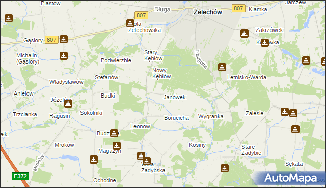 mapa Janówek gmina Żelechów, Janówek gmina Żelechów na mapie Targeo