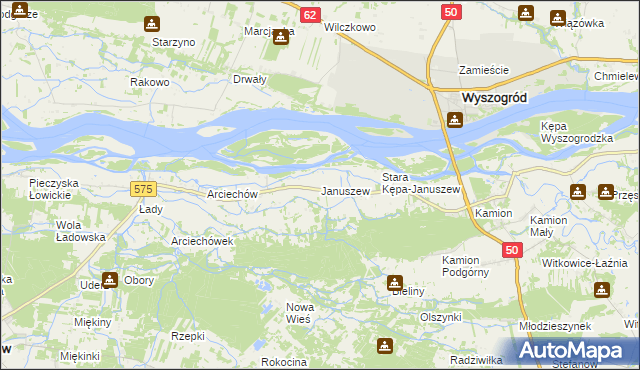 mapa Januszew, Januszew na mapie Targeo