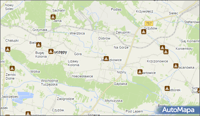mapa Januszkowice gmina Tuczępy, Januszkowice gmina Tuczępy na mapie Targeo