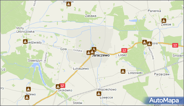 mapa Jaraczewo powiat jarociński, Jaraczewo powiat jarociński na mapie Targeo