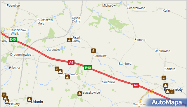 mapa Jarosław gmina Udanin, Jarosław gmina Udanin na mapie Targeo