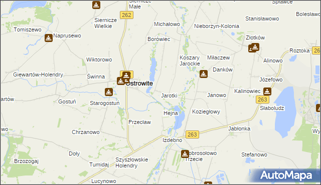 mapa Jarotki, Jarotki na mapie Targeo