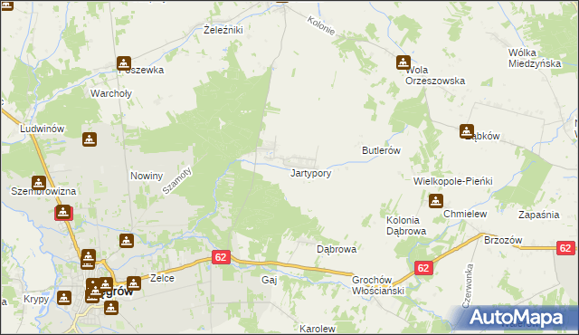 mapa Jartypory, Jartypory na mapie Targeo